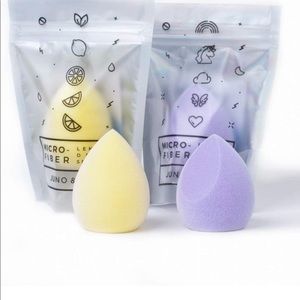 Makeup Sponge Set of 3 : JUNO & Co. Microfiber Sponge, Latex-Free, Dual Layer